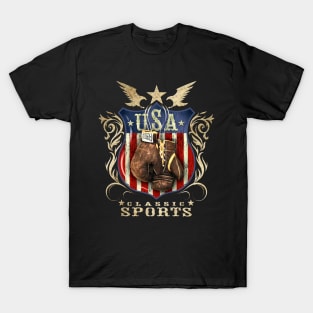 USA Classic vintage Boxing sports logo. T-Shirt